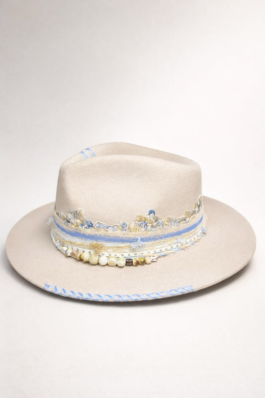 Neutral Fedora Hat with Lace Detail – Elegant Western Hat UK