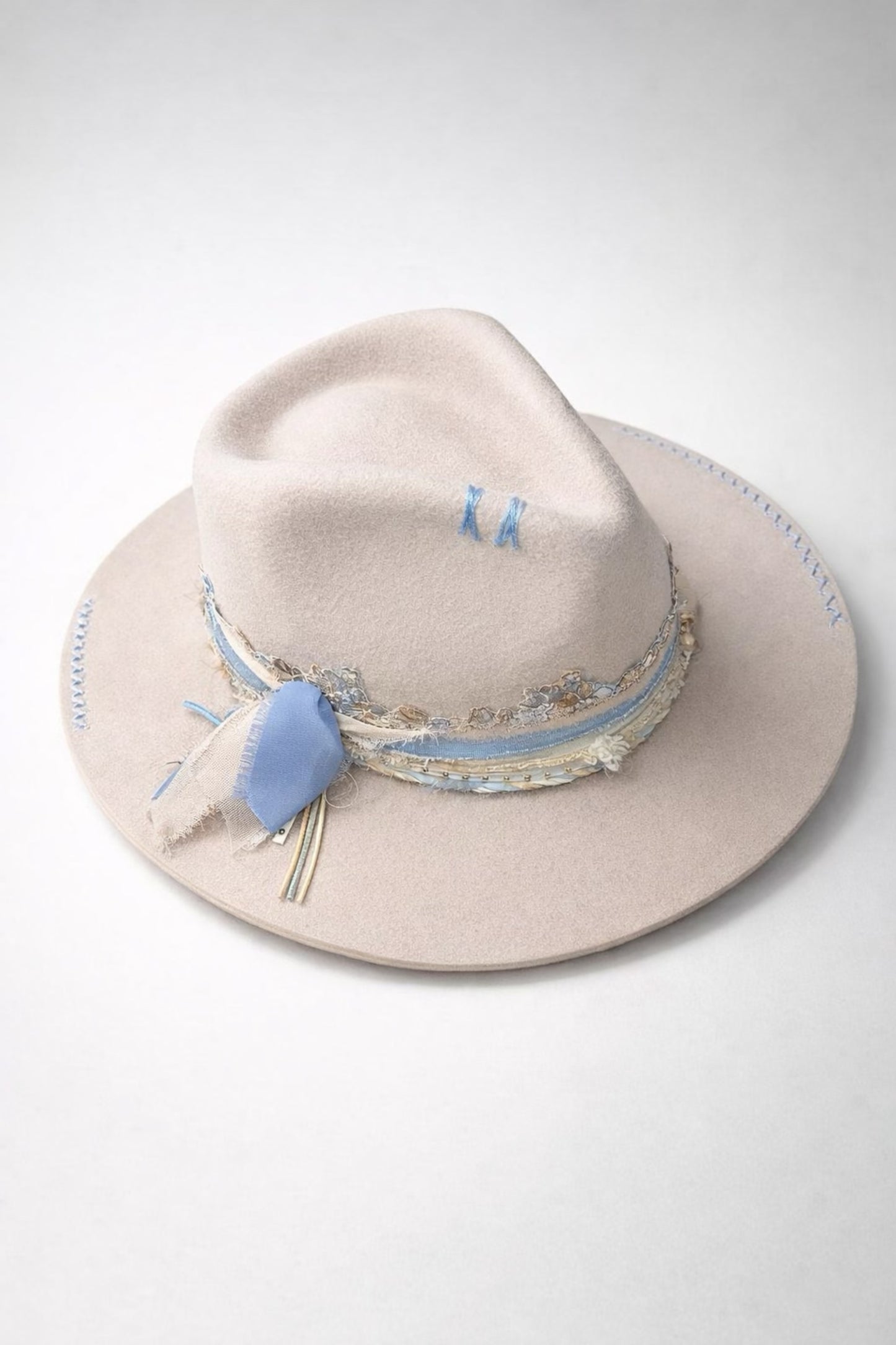 Neutral Fedora Hat with Lace Detail – Elegant Western Hat UK