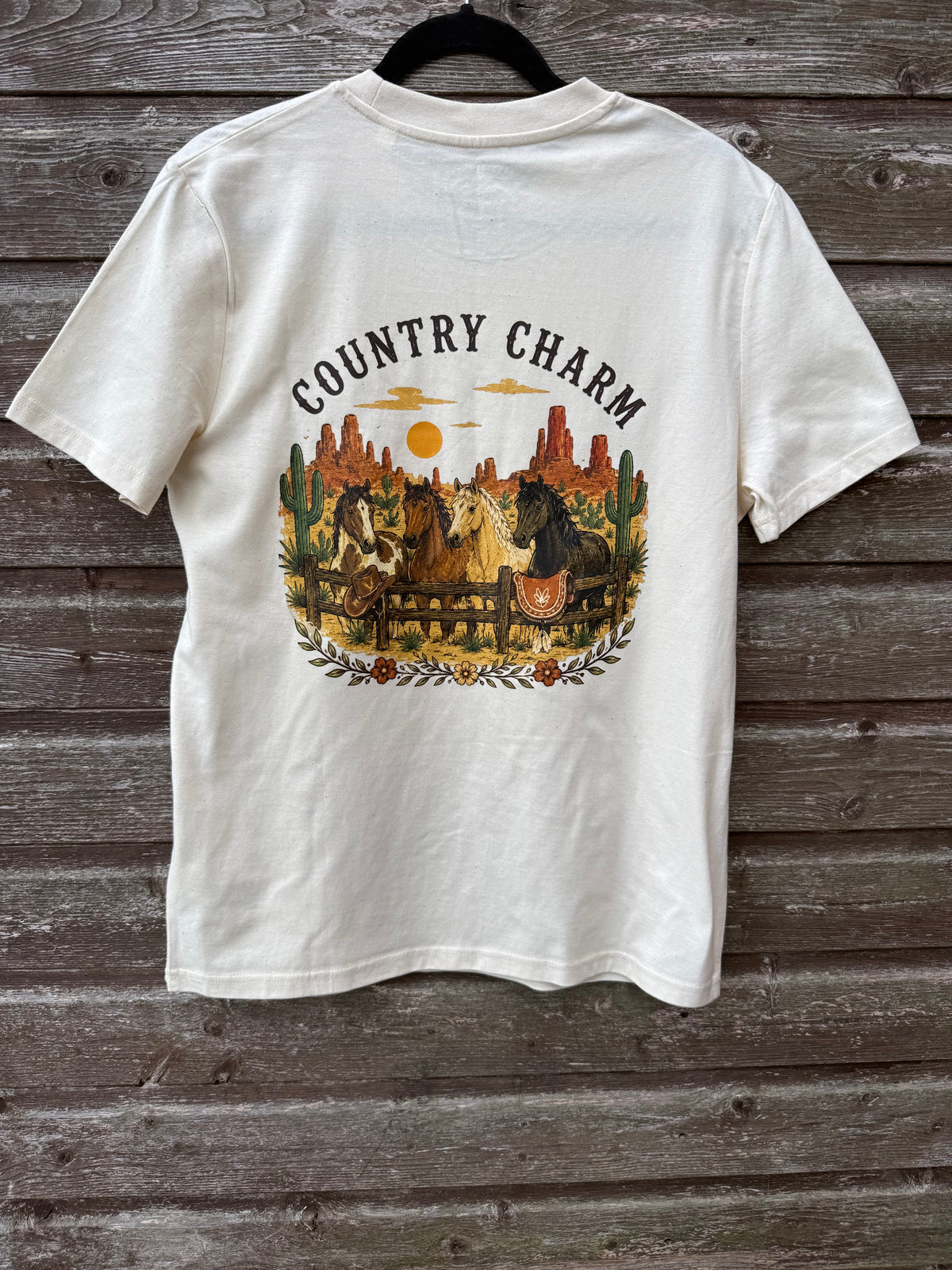 Wild Horses Western T-Shirt – Natural Raw