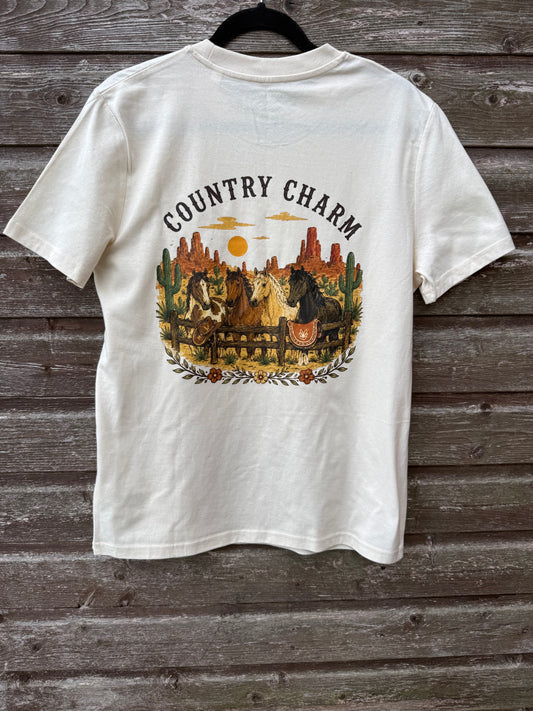 Wild Horses Western T-Shirt – Natural Raw