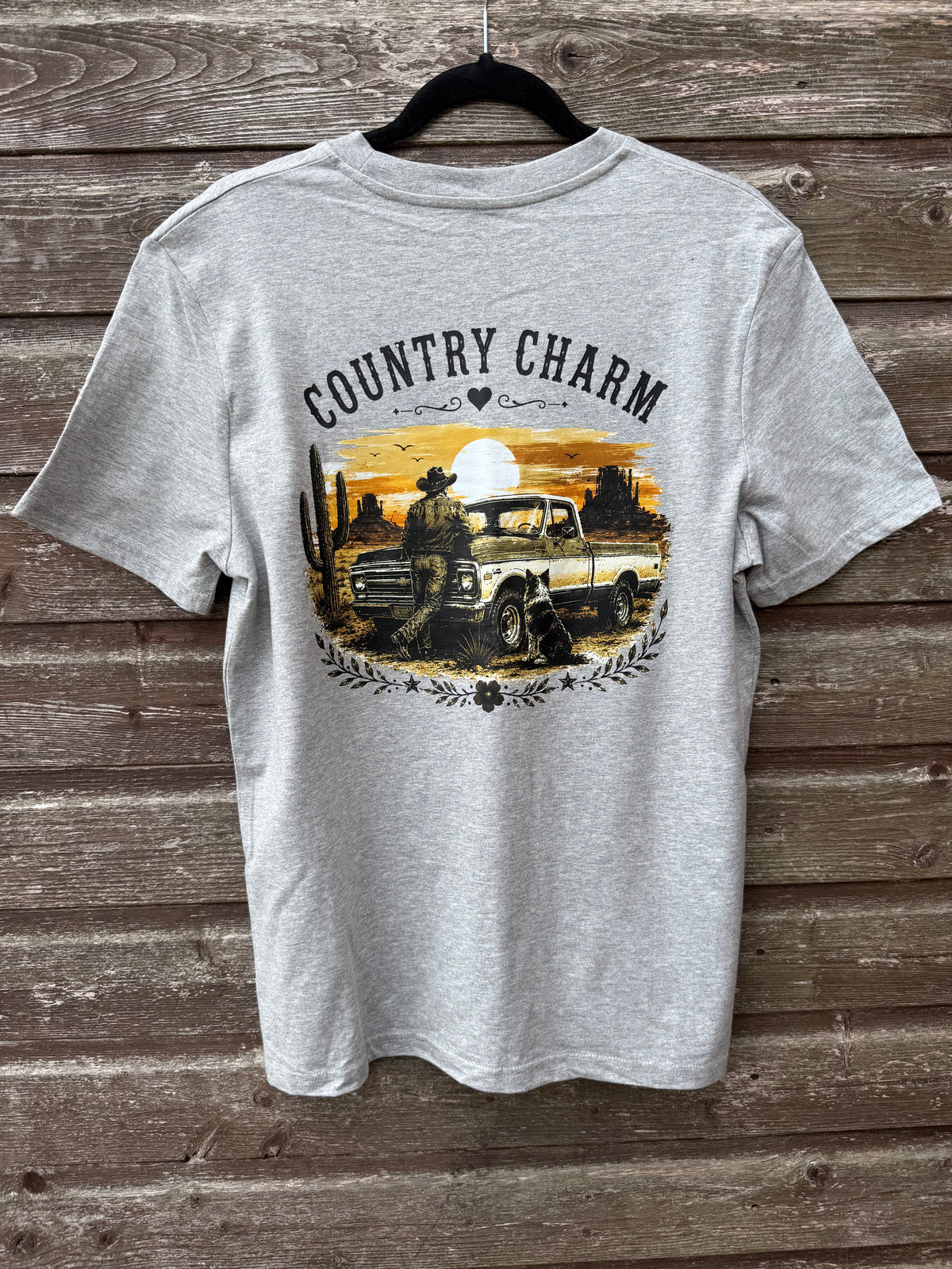 Country Roads Western T-Shirt – Grey