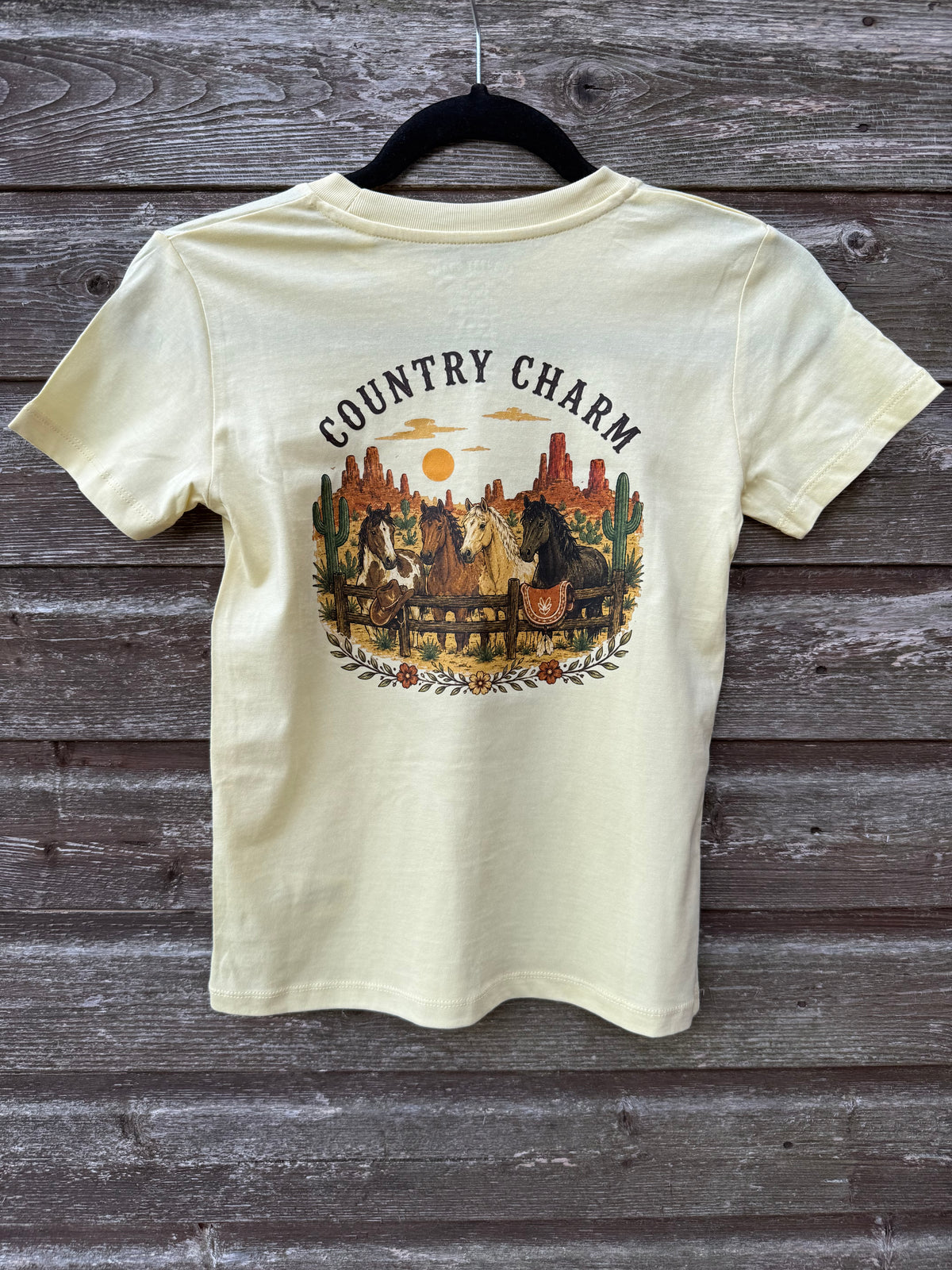 Country Charm Western Horses Kids T-Shirt