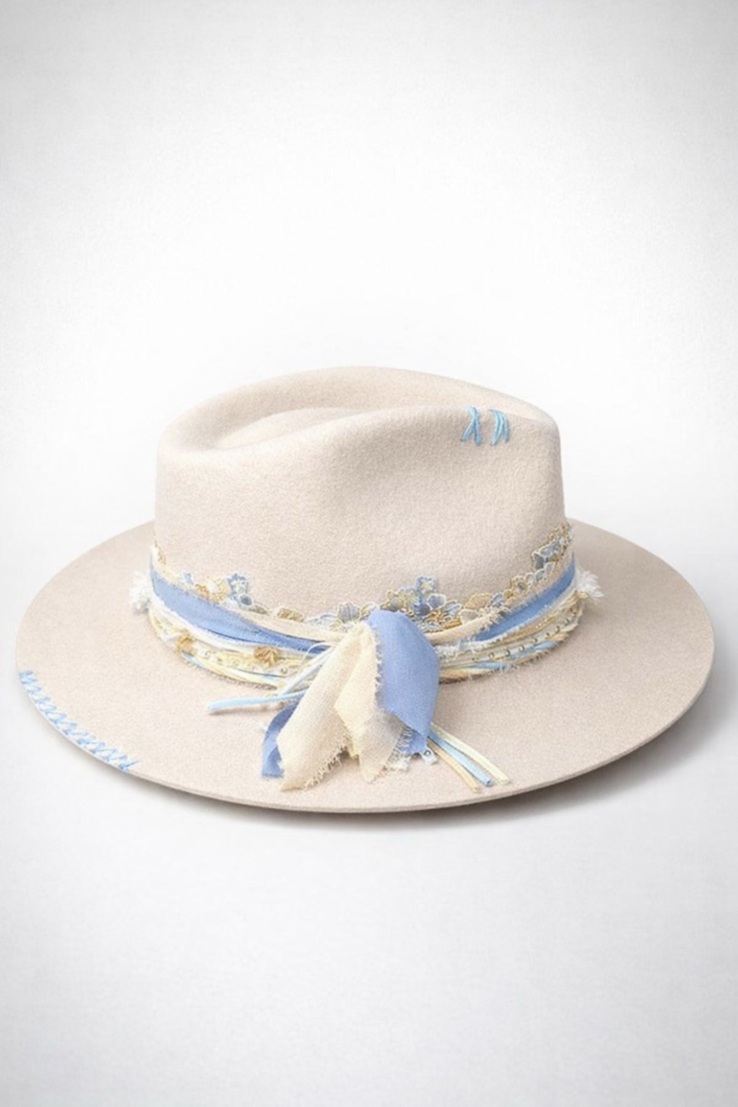 Neutral Fedora Hat with Lace Detail – Elegant Western Hat UK