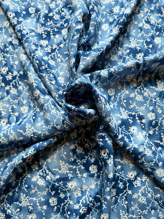 Blue Floral Scarf