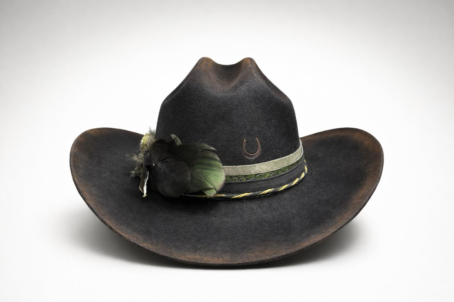 Distressed Black Cattleman Hat – Western Cowboy Hat UK