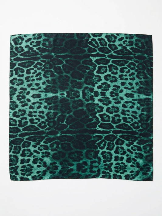 Emerald Leopard Print Scarf