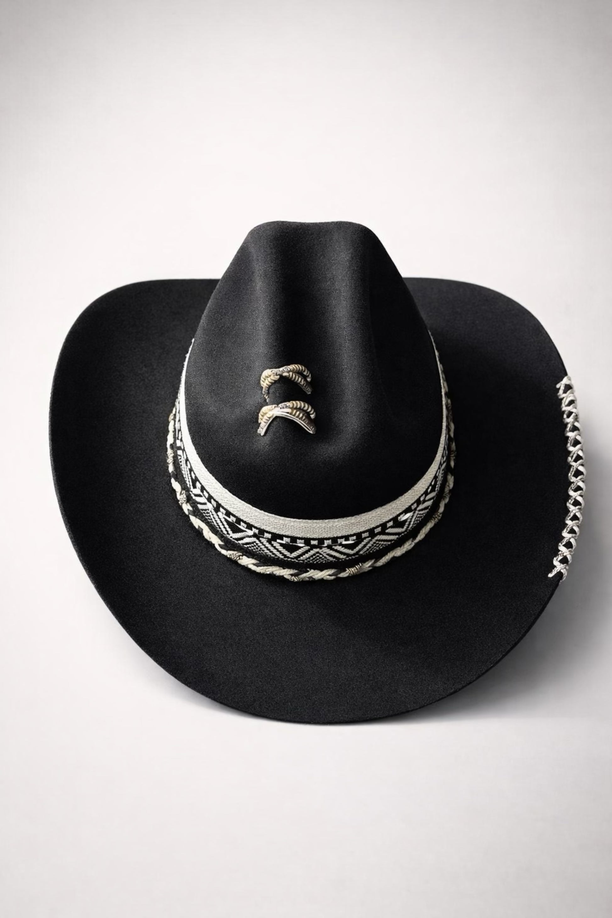 black cattleman hat UK western detail cowboy style
	•	custom cowboy hat UK black with stitching