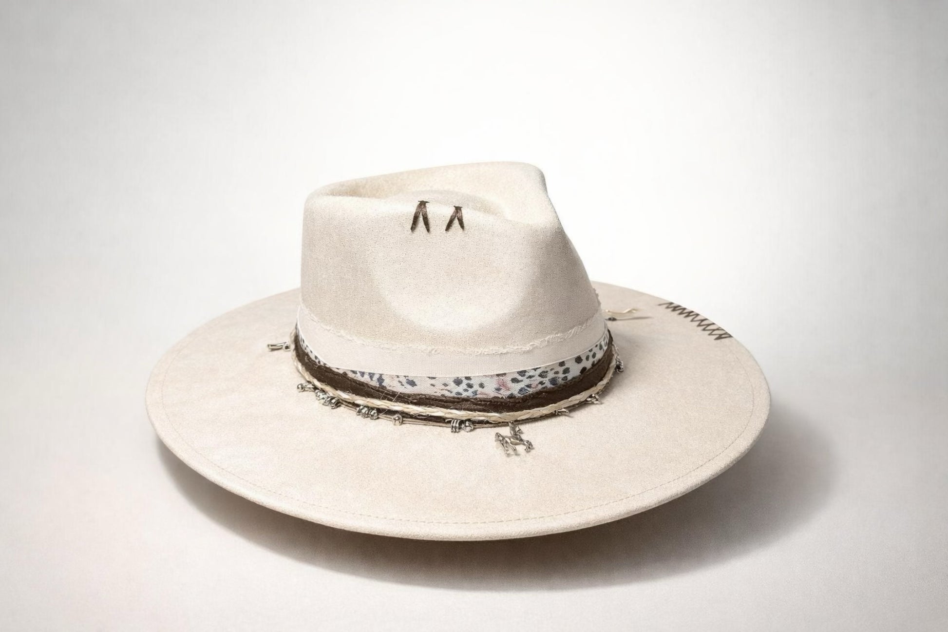 cream fedora hat UK leopard print band western style
	•	custom ivory fedora hat UK statement design