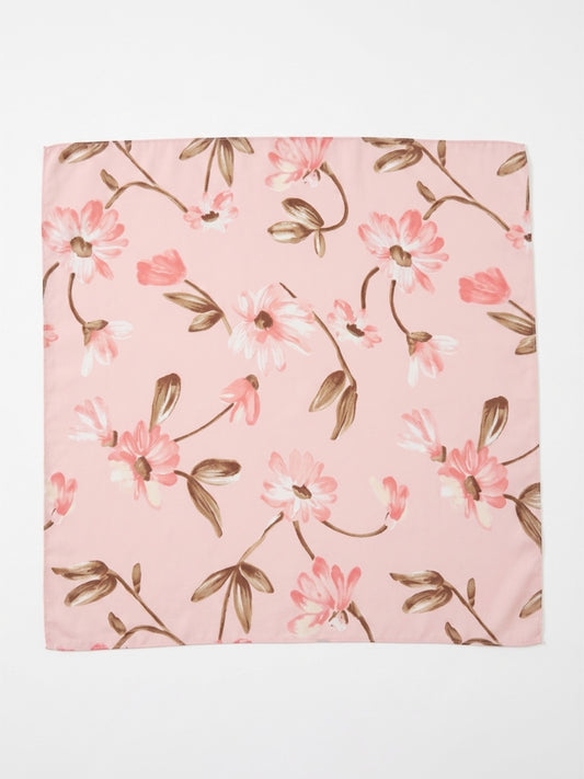 Blush Floral Crinkle Chiffon Scarf