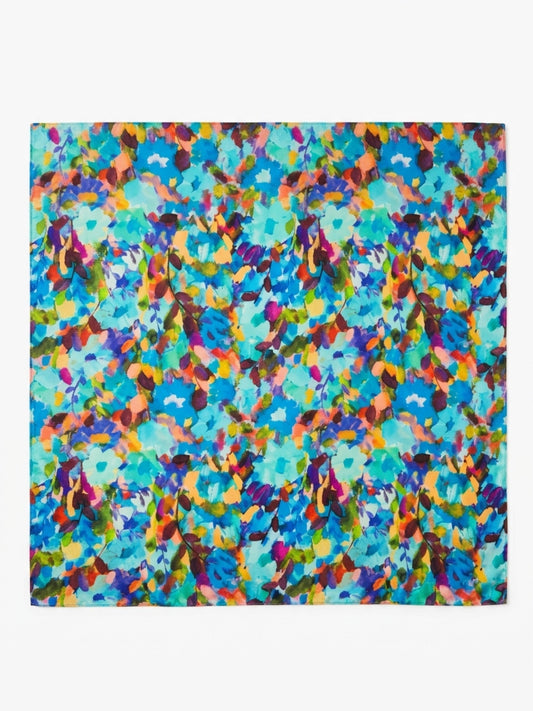 Abstract Floral Satin Scarf