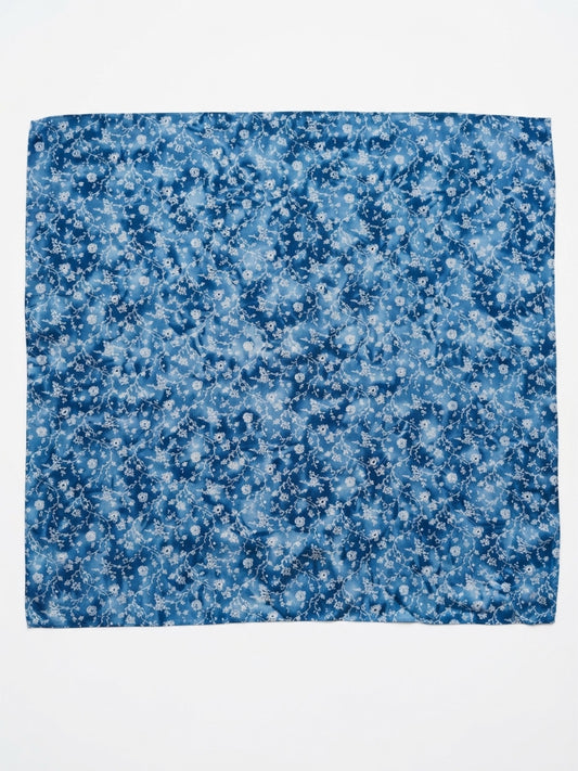 Blue Floral Scarf