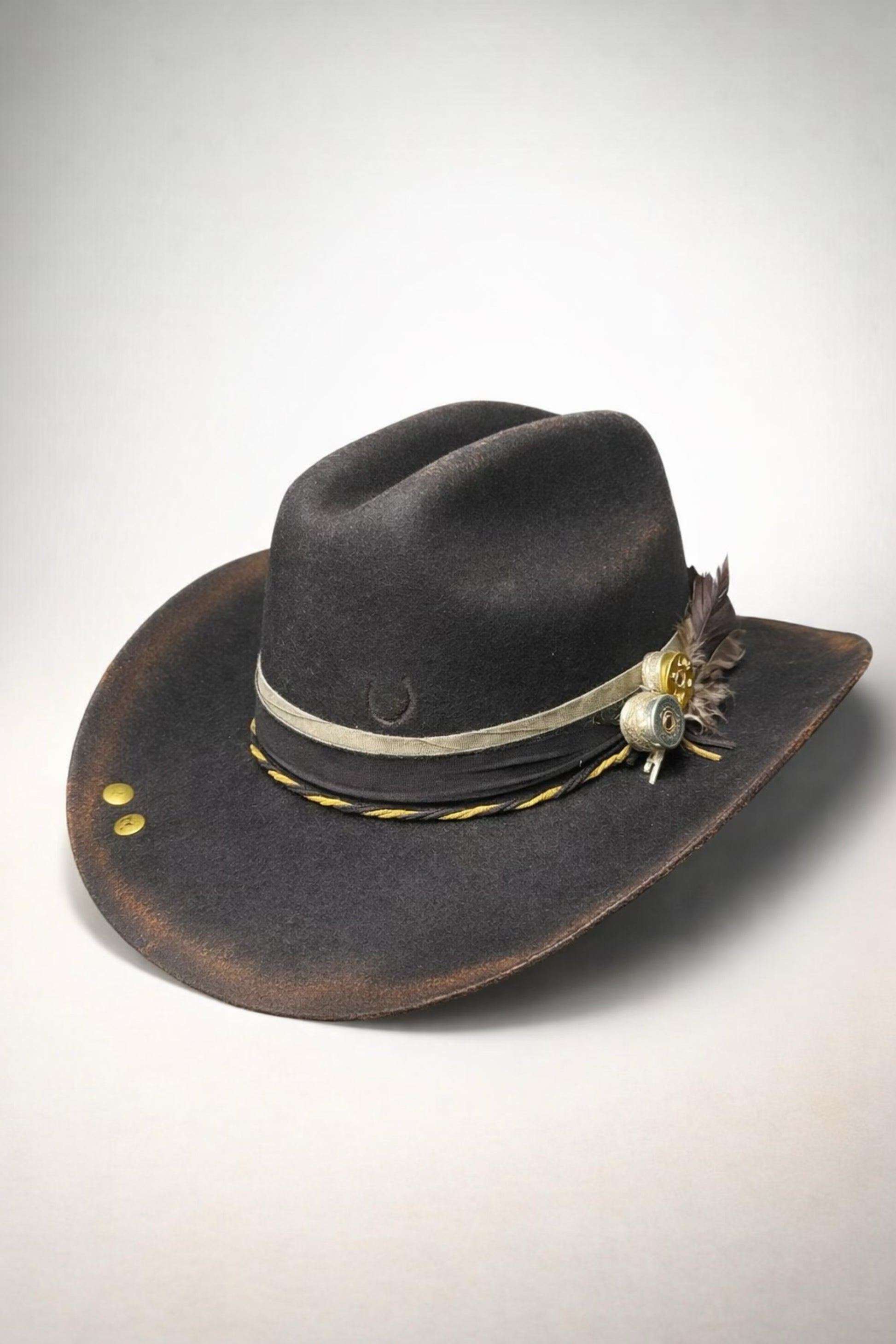 custom cowboy hat UK distressed black