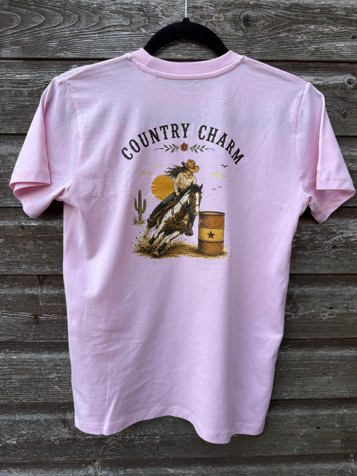 Country Charm Barrel Racer Kids T-Shirt