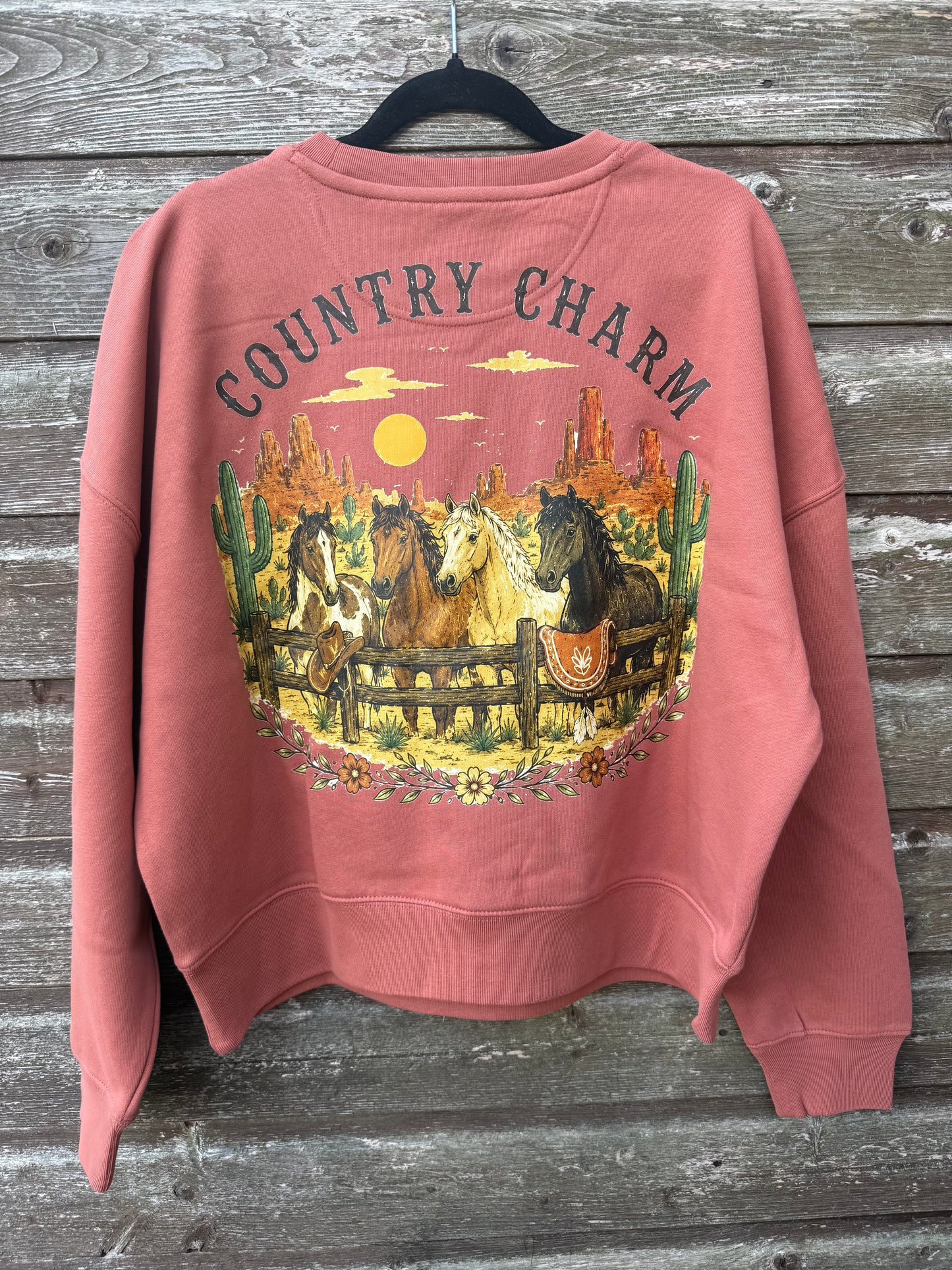Country Charm Wild Horses Sweatshirt – Heritage Brown