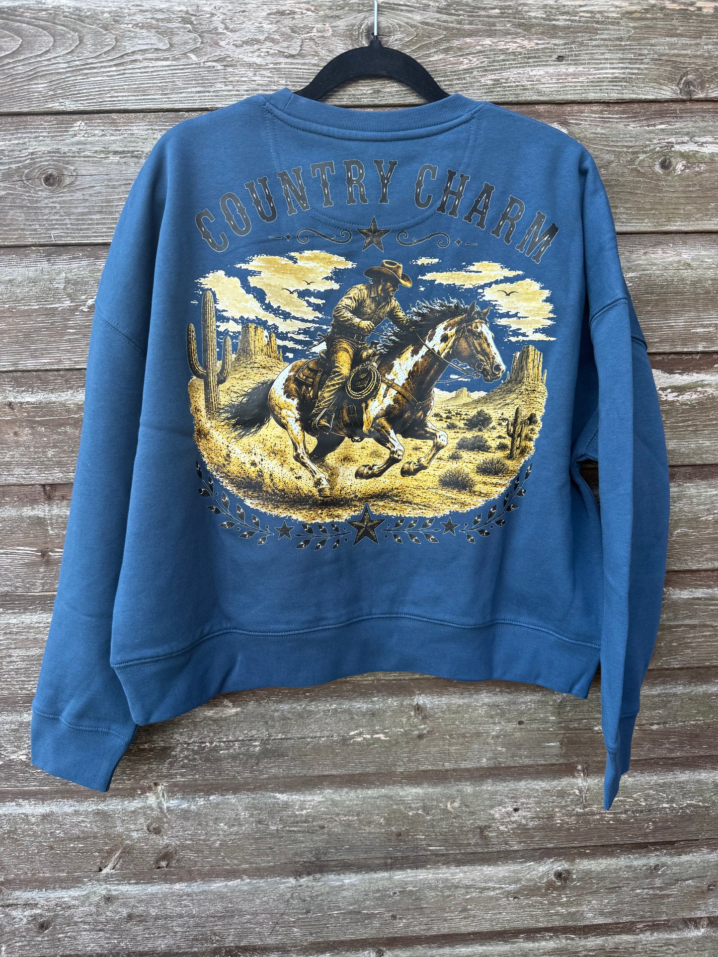 Country Charm Western Rider Sweatshirt – French Navy