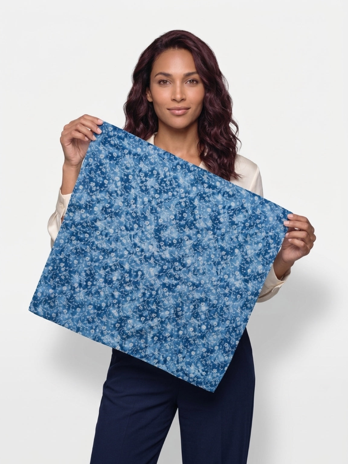 Blue Floral Scarf
